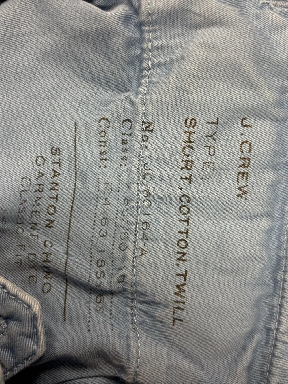J. Crew Stanton  Men’s Blue Flat Front Shorts Waist 33 Inseam 9 EUC Cotton.